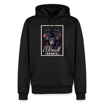 Dirndl Ersatz Dirndl Trachten Kostüm Dirndl Ersatz - Männer Premium Bio Hoodie - Schwarz - Vorne - Nico (187cm)