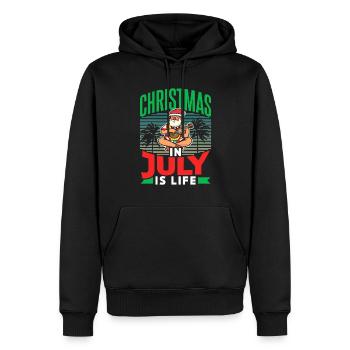Weihnachten im Juli Ist Leben Noël en juillet - Sweat à capuche Premium bio Homme - noir - Devant - Nico (187cm)