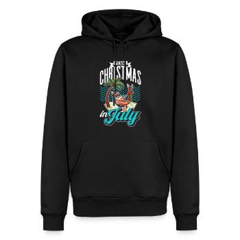 L’équipe Weihnachten Im Juli Noël en juillet Père Noël - Sweat à capuche Premium bio Homme - noir - Devant - Nico (187cm)