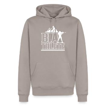 Biathlète Biathlons Biathlète Biathlon Sport - Sweat à capuche Premium bio Homme - taupe - Devant - Nico (187cm)