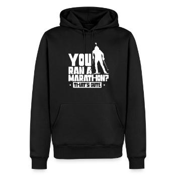 Du Bist Einen Marathon Gelaufen Das Ist Niedlich - Männer Premium Bio Hoodie - Schwarz - Vorne - Nico (187cm)