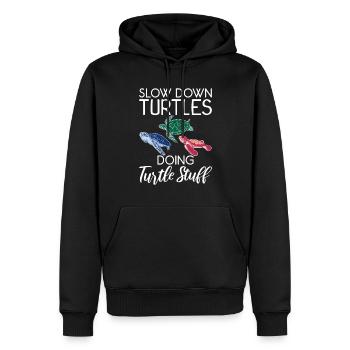 Turtle Owner Gift Turtle Lover - Men’s Premium Organic Hoodie - black - Front - Nico (187cm)