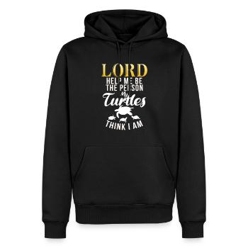 Turtle Owner Gift Turtle Lover - Men’s Premium Organic Hoodie - black - Front - Nico (187cm)