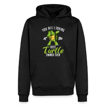 Turtle Owner Gift Turtle Lover - Men’s Premium Organic Hoodie - black - Front - Nico (187cm)