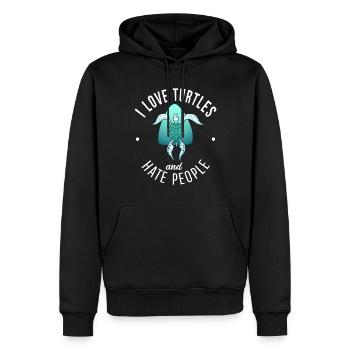 Turtle Owner Gift Turtle Lover - Men’s Premium Organic Hoodie - black - Front - Nico (187cm)