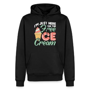 Je suis juste à cause de la crème glacée gratuite - Sweat à capuche Premium bio Homme - noir - Devant - Nico (187cm)