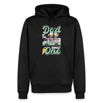 Papa du doux - Sweat à capuche Premium bio Homme - noir - Devant - Nico (187cm)