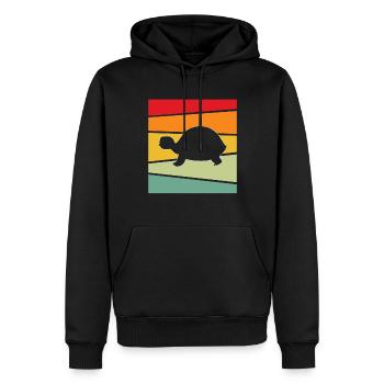 Tortue Rétro - Sweat à capuche Premium bio Homme - noir - Devant - Nico (187cm)