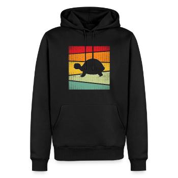 Tortue Rétro - Sweat à capuche Premium bio Homme - noir - Devant - Nico (187cm)