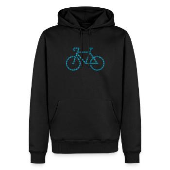 Bicyclette - Sweat à capuche Premium bio Homme - noir - Devant - Nico (187cm)