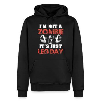 Je ne suis pas un jour de jambe drôle de zombie pour les culturistes - Sweat à capuche Premium bio Homme - noir - Devant - Nico (187cm)