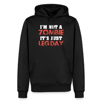 Je ne suis pas un jour de jambe drôle de zombie pour les culturistes - Sweat à capuche Premium bio Homme - noir - Devant - Nico (187cm)