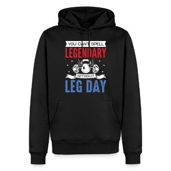 Impossible d’épeler légendaire sans Leg Day pour Body Bui - Sweat à capuche Premium bio Homme - noir - Devant - Nico (187cm)
