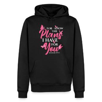 Bible Verses Jeremiah 29:11 Christians - Men’s Premium Organic Hoodie - black - Front - Nico (187cm)