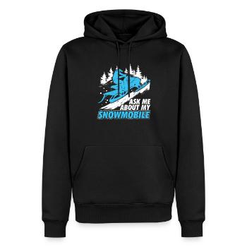 Ask Me About My Snowmobile - Men’s Premium Organic Hoodie - black - Front - Nico (187cm)