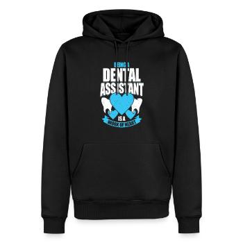 Zahnarzthelferin zu sein ist eine Herzensarbeit - Männer Premium Bio Hoodie - Schwarz - Vorne - Nico (187cm)