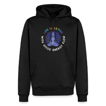 Praticien de Reiki und Reiki - Sweat à capuche Premium bio Homme - noir - Devant - Nico (187cm)