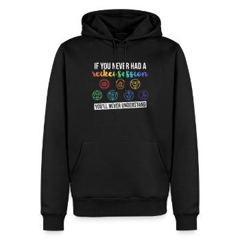 Reiki - Männer Premium Bio Hoodie - Schwarz - Vorne - Nico (187cm)