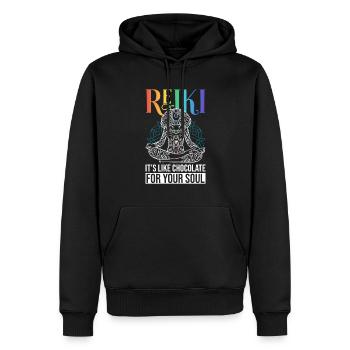 Spiritueller Reiki Chakra Eenergie - Sweat à capuche Premium bio Homme - noir - Devant - Nico (187cm)
