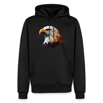 Conception polygonale cool avec un pygargue à tête blanche - Sweat à capuche Premium bio Homme - noir - Devant - Nico (187cm)
