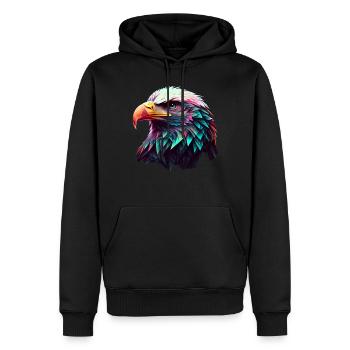 Conception polygonale cool avec un pygargue à tête blanche - Sweat à capuche Premium bio Homme - noir - Devant - Nico (187cm)
