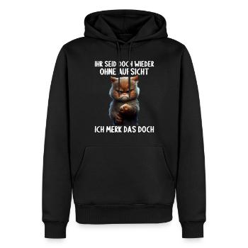 Ihr seid doch wieder ohne Aufsicht ich merk das - Männer Premium Bio Hoodie - Schwarz - Vorne - Nico (187cm)