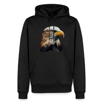 Conception polygonale cool avec un pygargue à tête blanche - Sweat à capuche Premium bio Homme - noir - Devant - Nico (187cm)