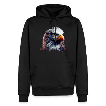 Conception polygonale cool avec un pygargue à tête blanche - Sweat à capuche Premium bio Homme - noir - Devant - Nico (187cm)