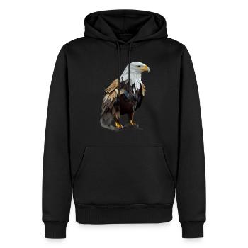 Conception polygonale cool avec un pygargue à tête blanche - Sweat à capuche Premium bio Homme - noir - Devant - Nico (187cm)
