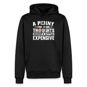 Ein Penny Für Gedanken Scheint Ein Wenig - Männer Premium Bio Hoodie - Schwarz - Vorne - Nico (187cm)