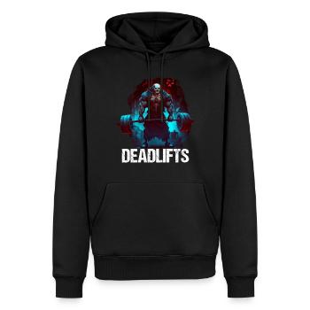 Deadlifts Gym Fitness Lustiges Training - Männer Premium Bio Hoodie - Schwarz - Vorne - Nico (187cm)