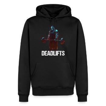 Deadlifts Gym Fitness Lustiges Training - Männer Premium Bio Hoodie - Schwarz - Vorne - Nico (187cm)