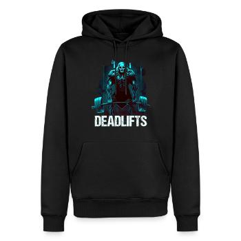 Deadlifts Gym Fitness Lustiges Training - Männer Premium Bio Hoodie - Schwarz - Vorne - Nico (187cm)