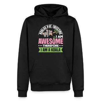 Koalas Sind Großartig, Ich Bin - Männer Premium Bio Hoodie - Schwarz - Vorne - Nico (187cm)