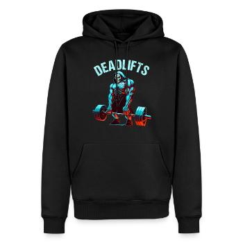 Deadlifts Gym Fitness Lustiges Training - Männer Premium Bio Hoodie - Schwarz - Vorne - Nico (187cm)