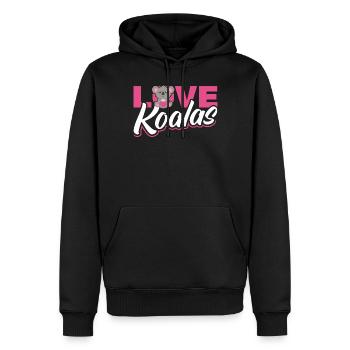 J’adore les koalas - Sweat à capuche Premium bio Homme - noir - Devant - Nico (187cm)