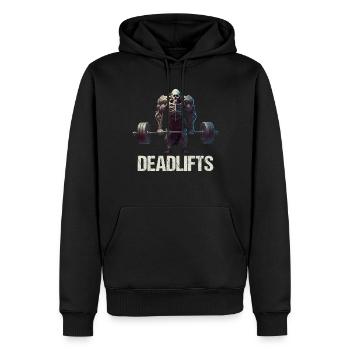 Deadlifts Gym Fitness Lustiges Training - Männer Premium Bio Hoodie - Schwarz - Vorne - Nico (187cm)