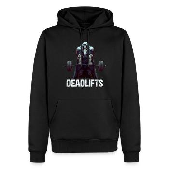 Deadlifts Gym Fitness Lustiges Training - Männer Premium Bio Hoodie - Schwarz - Vorne - Nico (187cm)