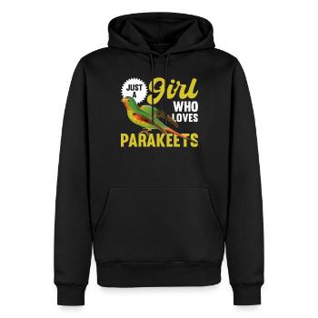 Nur Ein Mädchen, Das Sittiche Liebt - Männer Premium Bio Hoodie - Schwarz - Vorne - Nico (187cm)