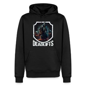Deadlifts Gym Fitness Lustiges Training - Männer Premium Bio Hoodie - Schwarz - Vorne - Nico (187cm)