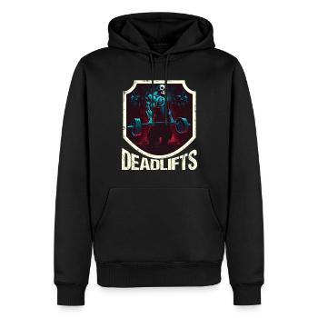 Deadlifts Gym Fitness Lustiges Training - Männer Premium Bio Hoodie - Schwarz - Vorne - Nico (187cm)
