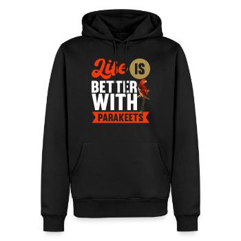 Das Leben Ist Besser Mit Sittichen - Männer Premium Bio Hoodie - Schwarz - Vorne - Nico (187cm)