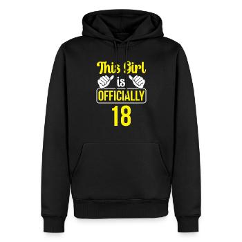 Cette fille a officiellement 18 dix-huit ans fête - Sweat à capuche Premium bio Homme - noir - Devant - Nico (187cm)