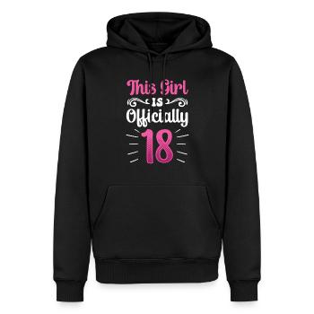 Cette fille a officiellement 18 dix-huit ans fête - Sweat à capuche Premium bio Homme - noir - Devant - Nico (187cm)