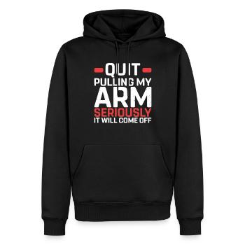 Amputation - Männer Premium Bio Hoodie - Schwarz - Vorne - Nico (187cm)