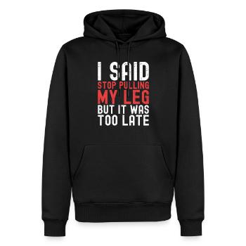 Amputation - Männer Premium Bio Hoodie - Schwarz - Vorne - Nico (187cm)