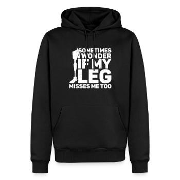 Amputation - Männer Premium Bio Hoodie - Schwarz - Vorne - Nico (187cm)