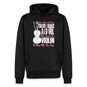 Violoniste Fille Il était une fois - Sweat à capuche Premium bio Homme - noir - Devant - Nico (187cm)