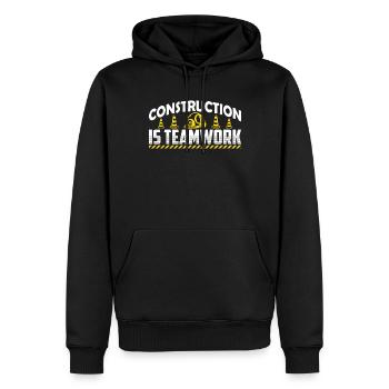 Le travail de construction est un travail d’équipe Travail d’équipe Construction de chantier - Sweat à capuche Premium bio Homme - noir - Devant - Nico (187cm)