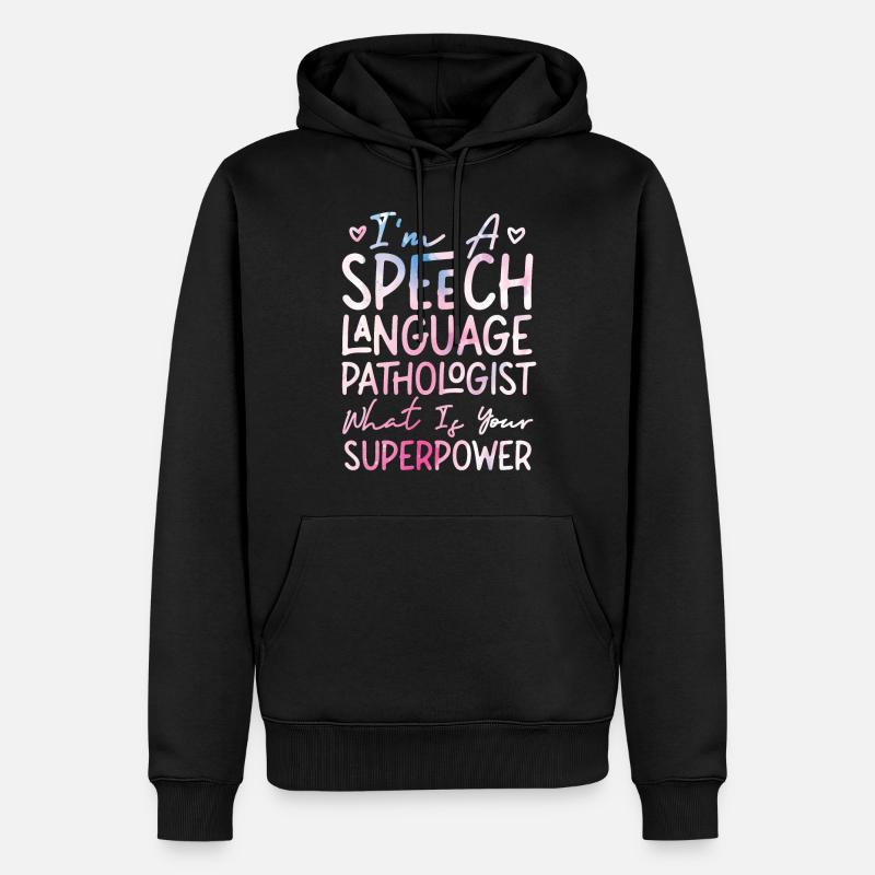 Assistant orthophoniste - Sweat à capuche Premium bio Homme - noir